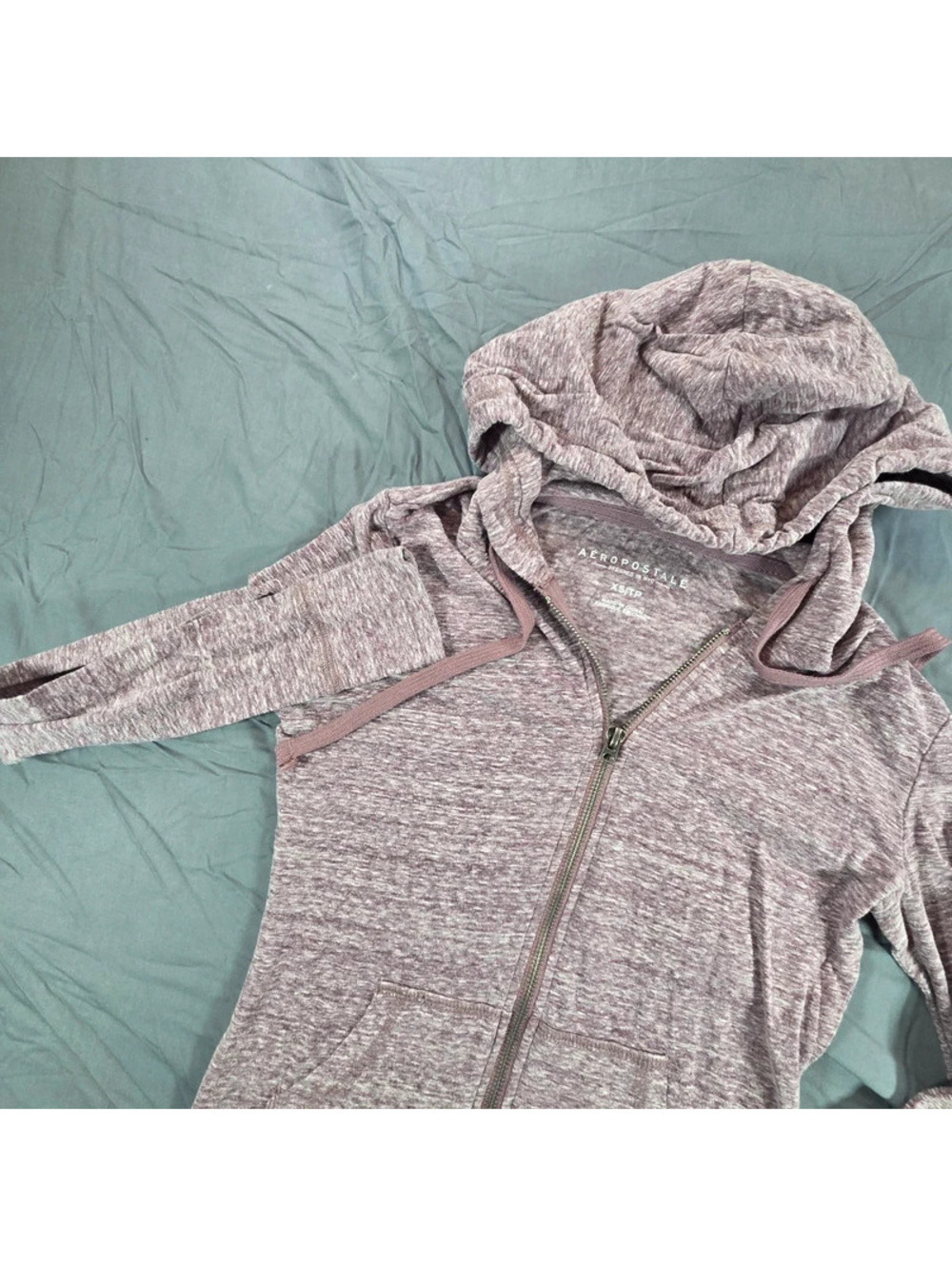 Aéropostale heathered pink/maroon full-zip hoodie